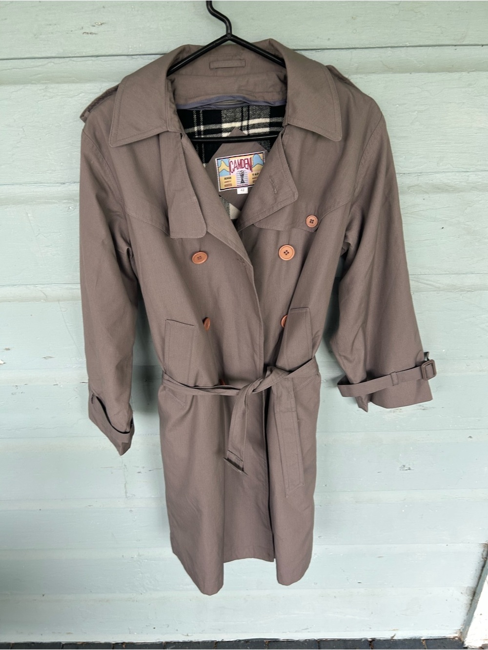Camden Trench Coat NWOT Women’s Belted Size 42 L (US ) Dark Purple Classic - Picture 2 of 10